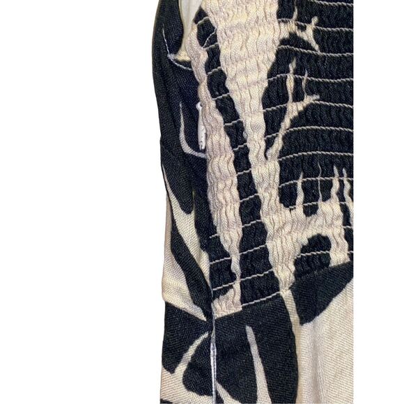 One-Shoulder Linen Palm Tree Dress size L - Picture 4 of 16